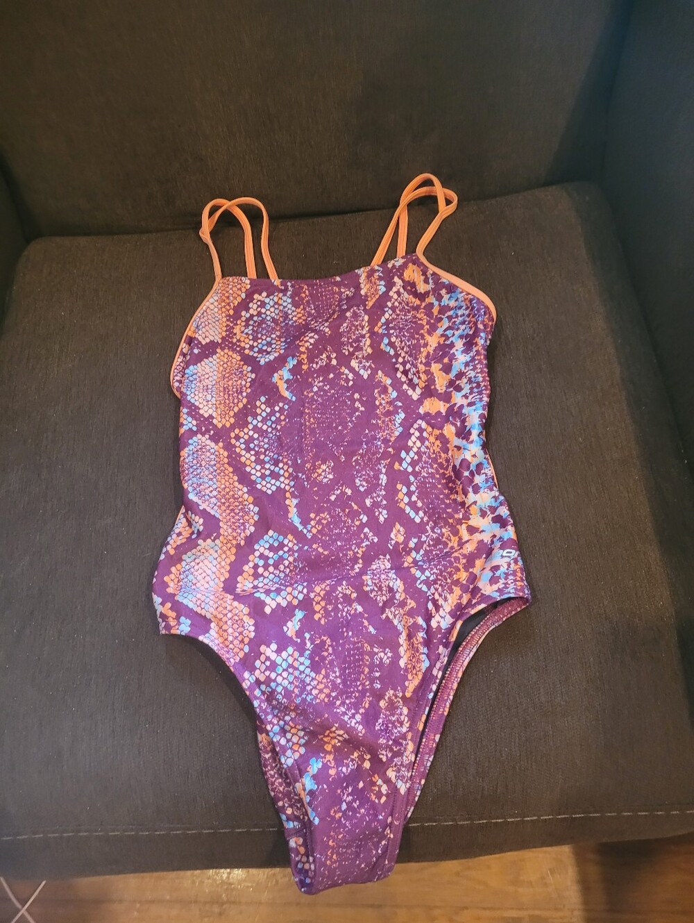 New Sporti Brand Girls Size 28 Or 10 Purple Coral Swimsuit